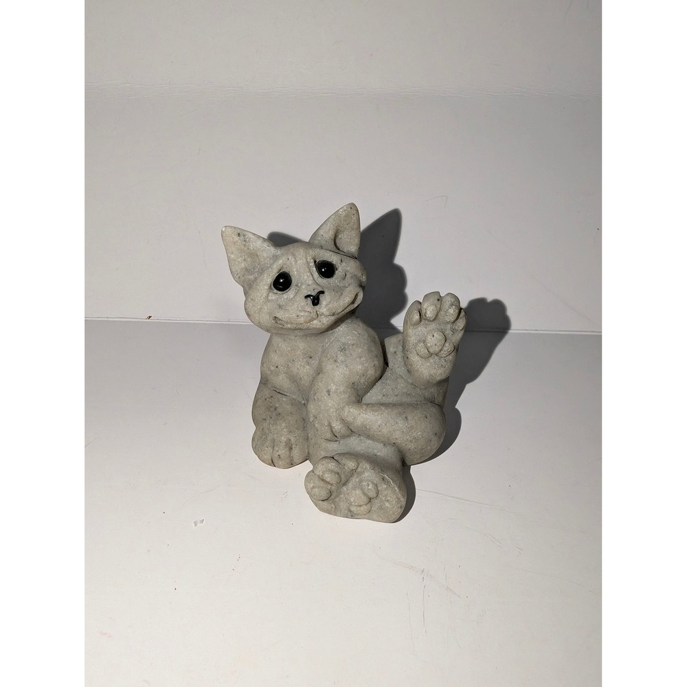Lot of 3 Second Nature Design Quarry Critters Stone Cats "Chelsea, Clyde, Chico" - Picture 14 of 16